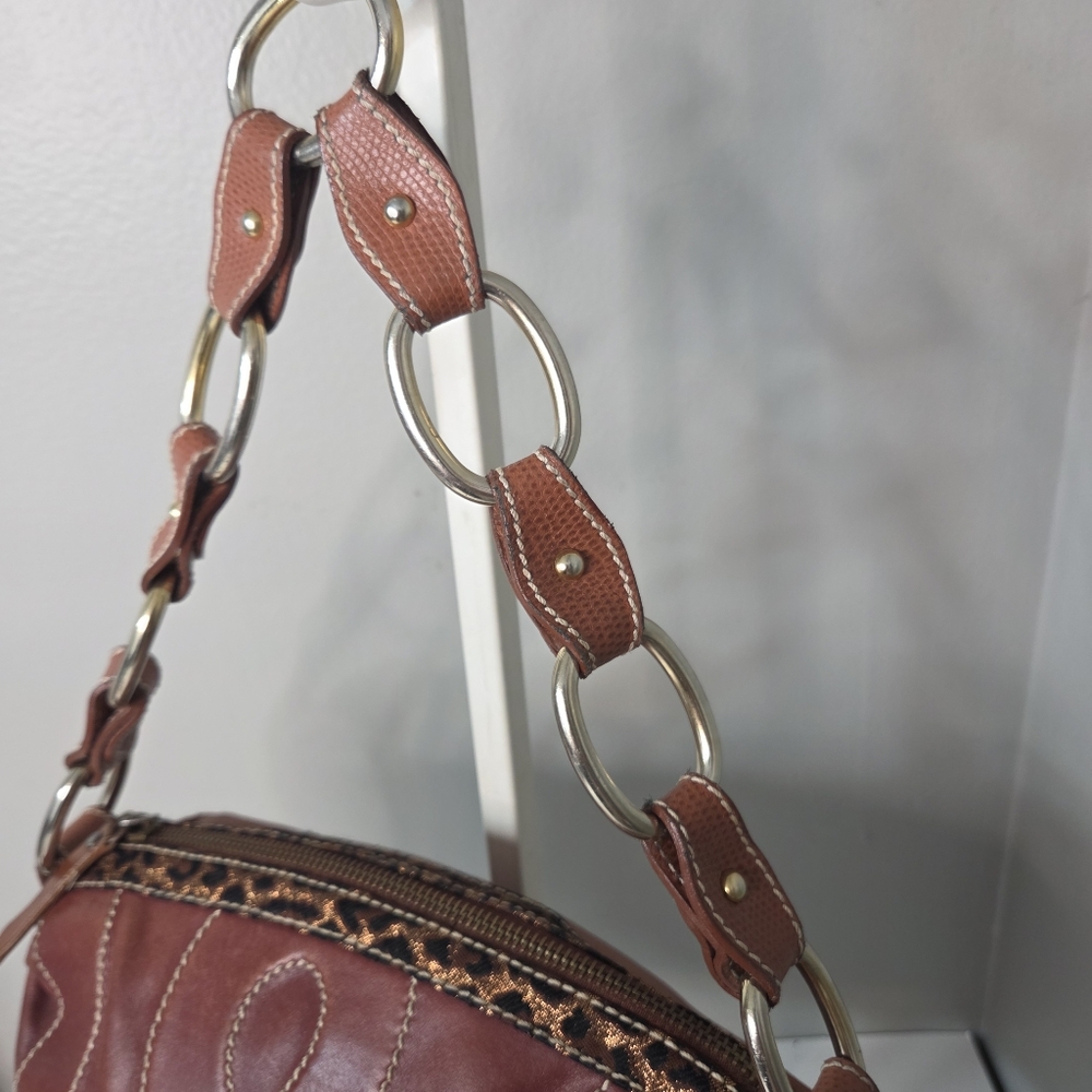 Authentic dolce & gabbana leather leopard trim mini shoulder bag purse 90s y2k - Picture 2 of 16